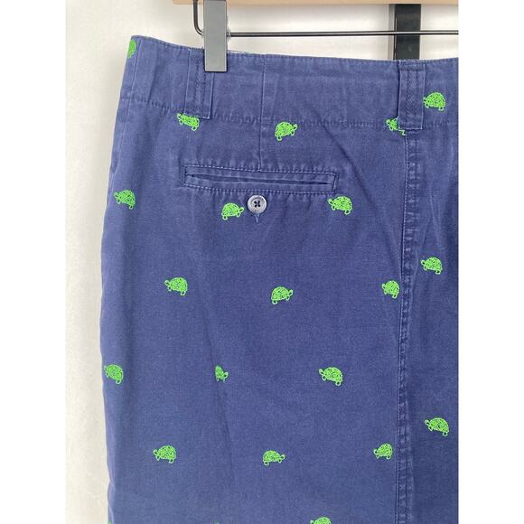 Lilly Pulitzer Embroidered Turtle Mini Skirt Size 8 Navy Preppy Pockets Cotton - Picture 5 of 9